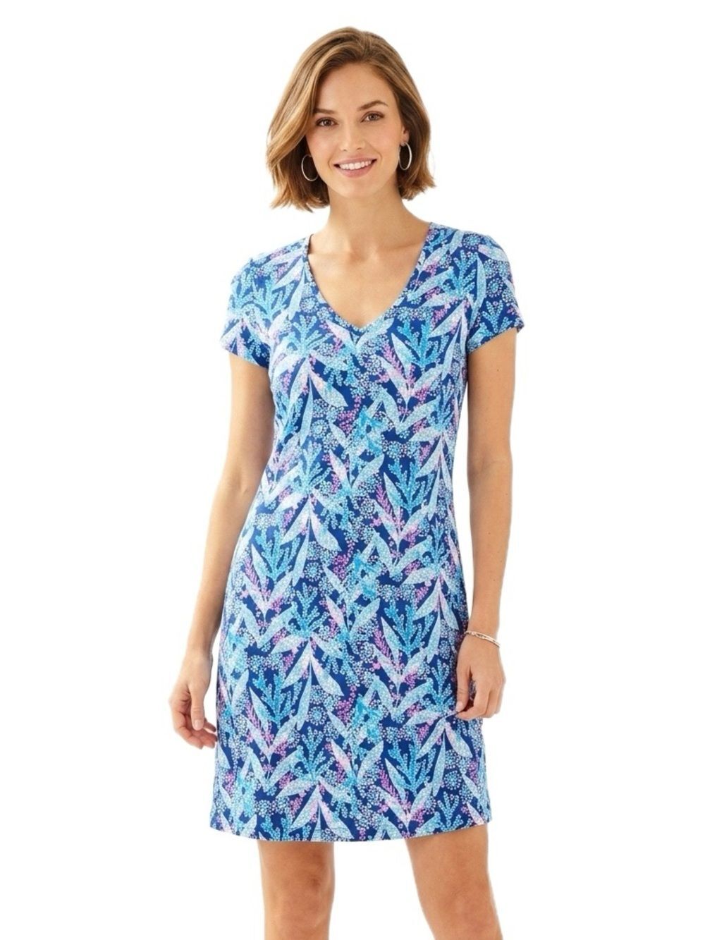 Lilly Pulitzer Blue Etta Short Sleeve T-Shirt Dress